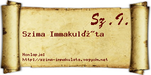 Szima Immakuláta névjegykártya